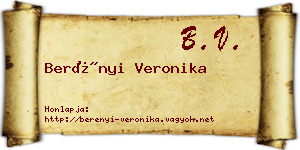 Berényi Veronika névjegykártya